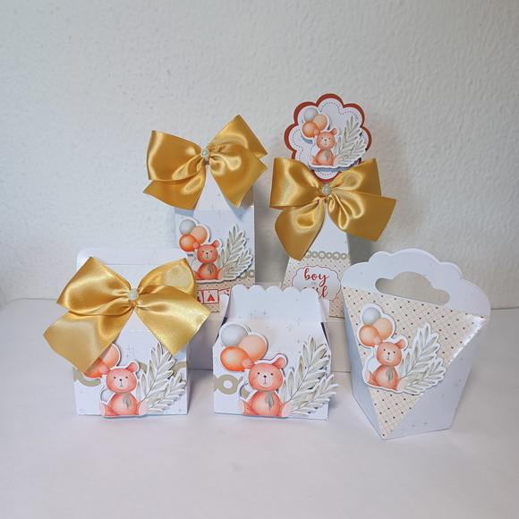 Kit Festa 15 Personalizados Chá Revelação / Chá de Bebê Urso