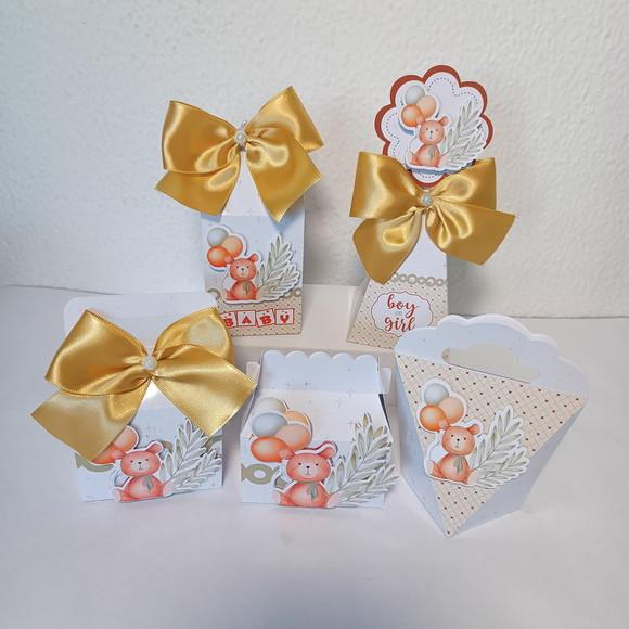 Kit Festa 15 Personalizados Chá Revelação / Chá de Bebê Urso