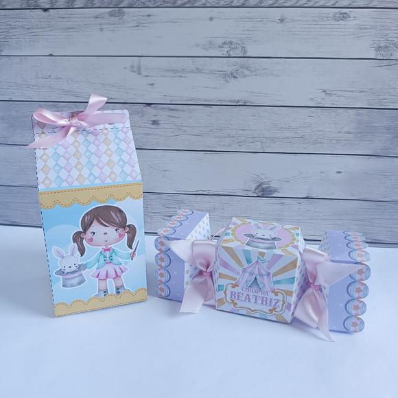 Kit Festa Personalizados - 20 Peças - Circo Rosa Aquarela
