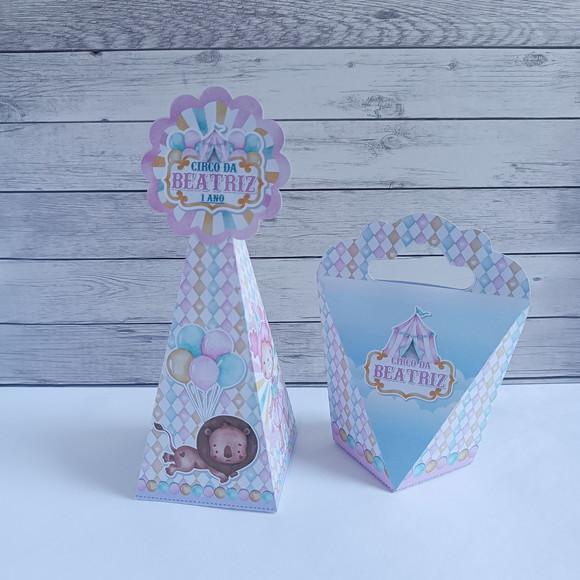Kit Festa Personalizados - 20 Peças - Circo Rosa Aquarela