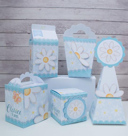 Personalizados Margaridas Azul (15 Peças)