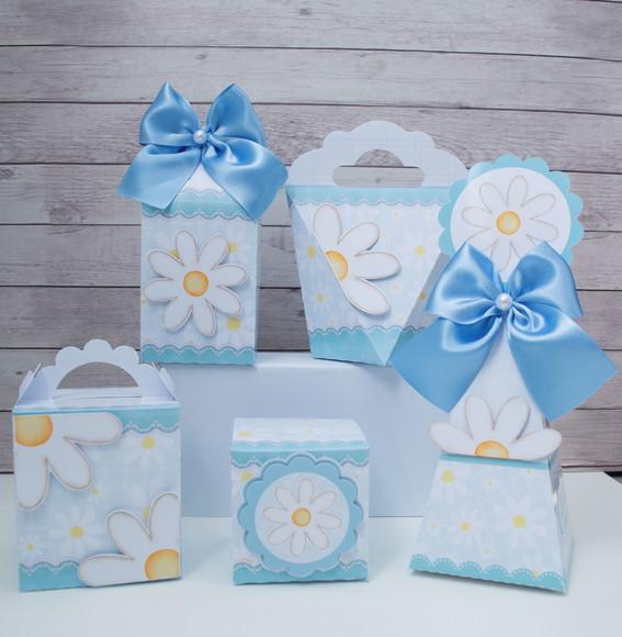 Personalizados Margaridas Azul (25 Peças)