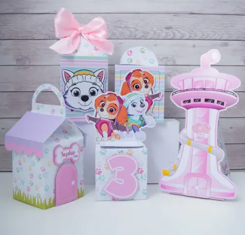 Kit 15 Caixas Skye Patrulha Canina Personalizadas