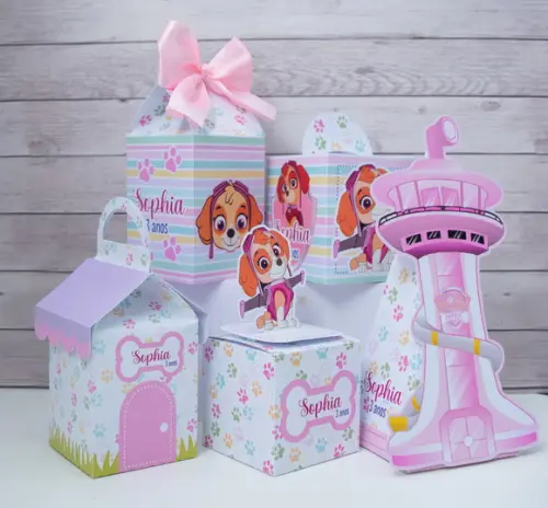 Kit 20 Caixas Skye Patrulha Canina Personalizadas