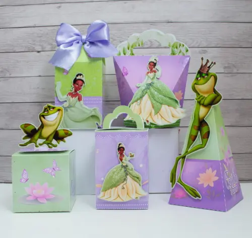 Kit 25 Caixas Princesa Tiana Personalizadas