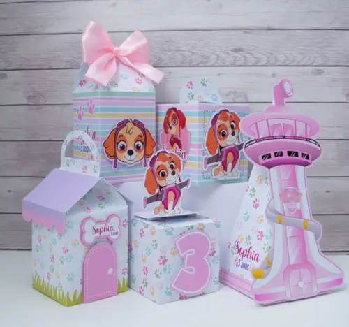 Kit 25 Caixas Skye Patrulha Canina Personalizadas