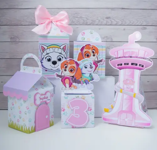 Kit 30 Caixas Skye Patrulha Canina Personalizadas