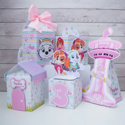 Kit 40 Caixas Skye Patrulha Canina Personalizadas