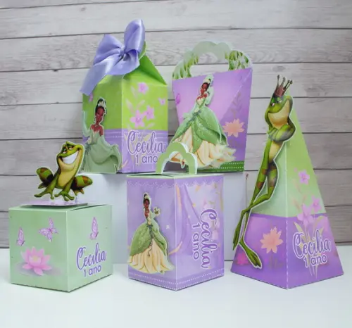 Kit 50 Caixas Princesa Tiana Personalizadas