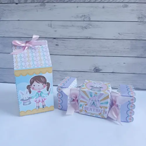 Kit Festa Personalizados - 20 Peças - Circo Rosa Aquarela