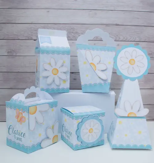 Personalizados Margaridas Azul (15 Peças)