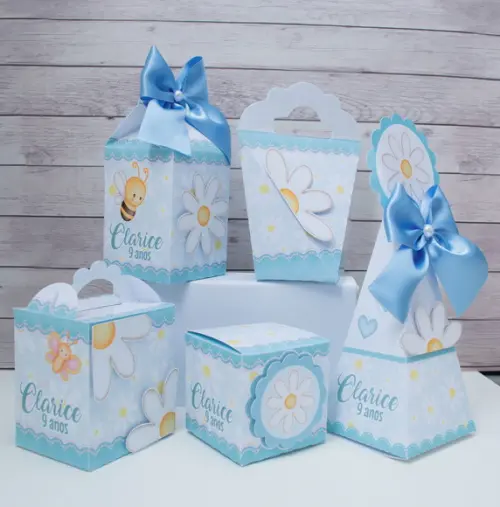 Personalizados Margaridas Azul (40 Peças)