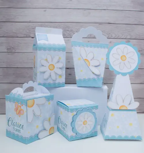 Personalizados Margaridas Azul (30 Peças)