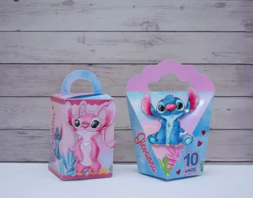 Personalizados Stitch e Angel (15 Peças)