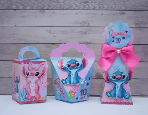 Personalizados Stitch e Angel (30 Peças)