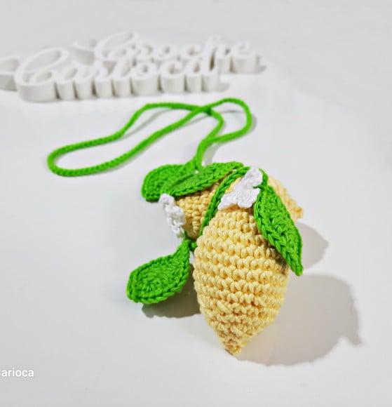 Abraçadeira de Cortina Limões Sicilianos Amigurumi 2 Peças
