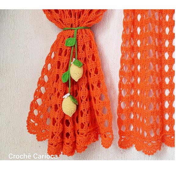 Abraçadeira de Cortina Limões Sicilianos Amigurumi 2 Peças