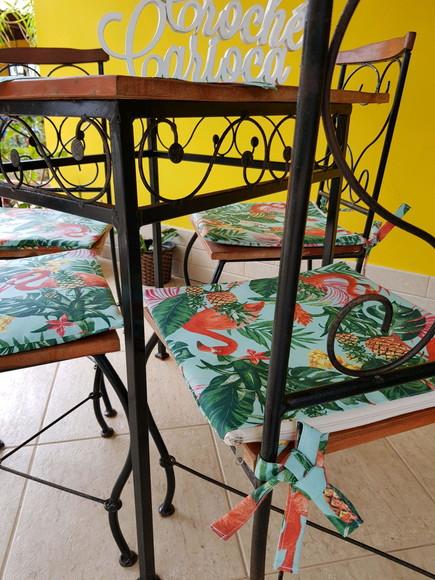 Almofada Assento para Cadeira Acquablock Floral 40x40