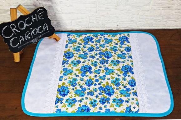 Americano Lugar de Mesa Centrinho Azul Floral Patchwork