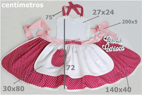 Avental Chá Cozinha Noiva Coração Rosa Pink Pin Up