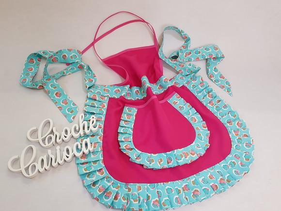 Avental e Touca - Cupcake e Pink