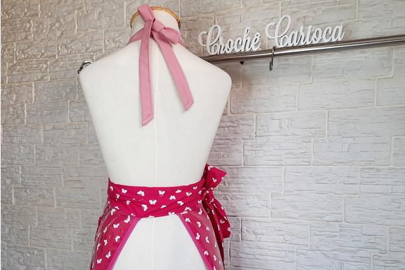 Avental Love Pink Impermeável Forração Plástica