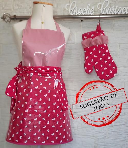 Avental Love Pink Impermeável Forração Plástica
