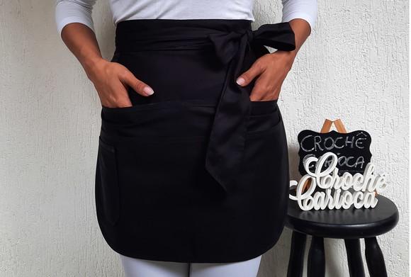 Avental Preto Saia Meio Corpo 100% Algodão Escolha Cor