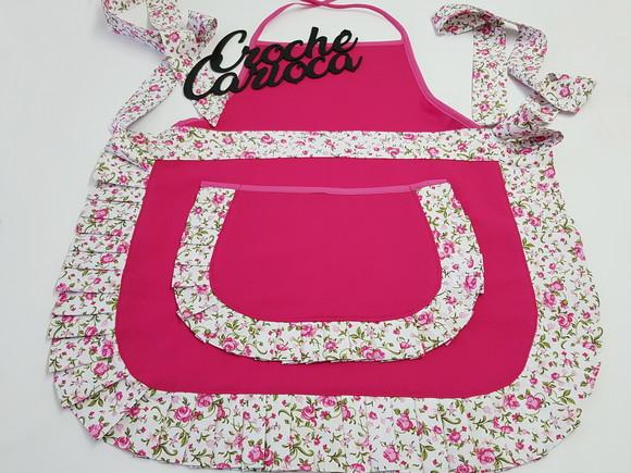 Avental Primavera Rosa Pink Floral ou Escolha Cores