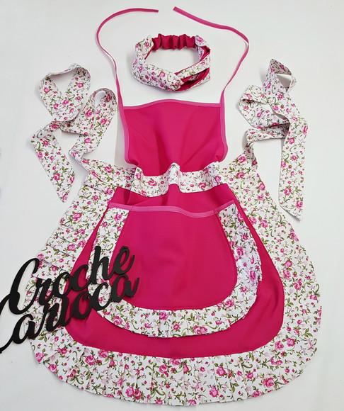Avental Primavera Rosa Pink Floral ou Escolha Cores