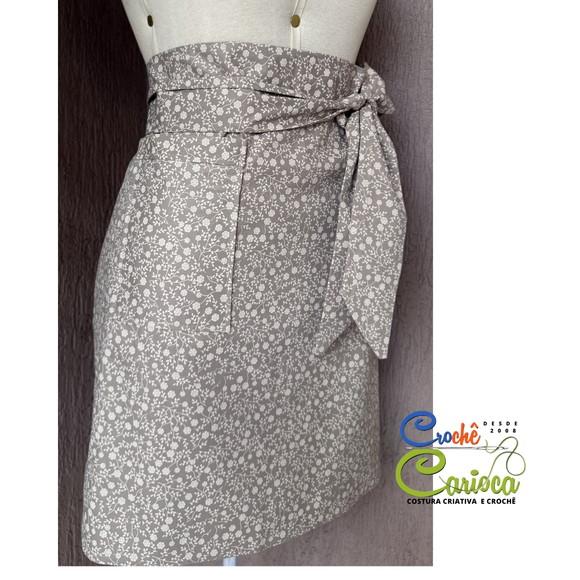 Avental Saia Meio Corpo Floral Bege Nude Escolha Cor
