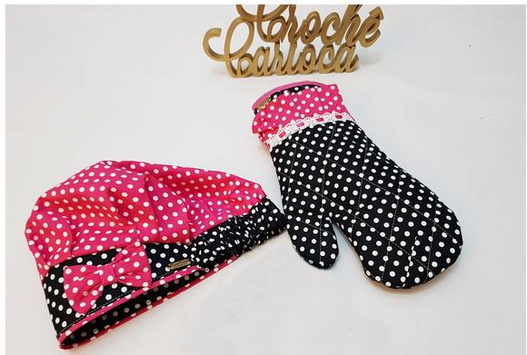 Avental Semiplastificado, Luva e Touca Tema Mickey