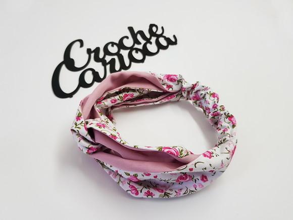 Avental Vintage Retro com Tiara Tons de Rosa