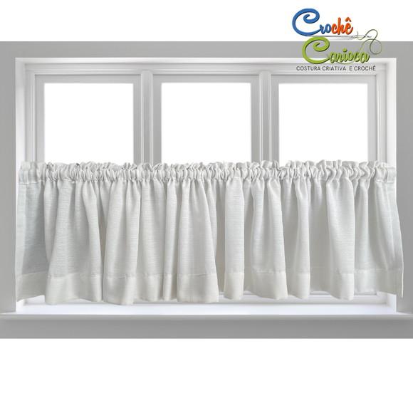 Bandô de Janela Branco Ranhura Elegante 150x45 ou Sob Medida