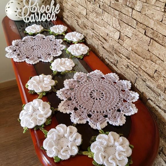 Caminho de Mesa Crochê 3d Escolha Cores