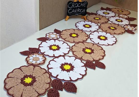 Caminho de Mesa Crochê Russo 1,50 m Escolha Cores