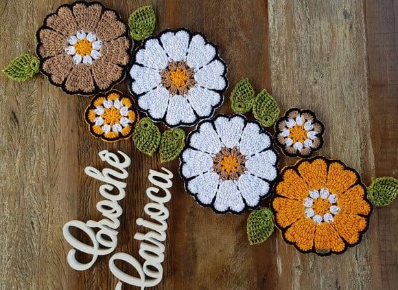 Caminho de Mesa de Crochê Colorido Mandalas Escolha Cores