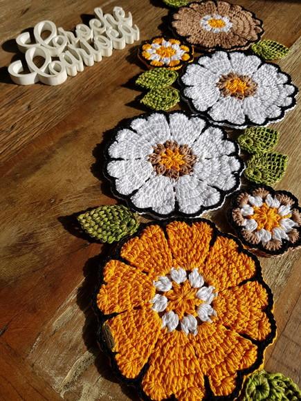 Caminho de Mesa de Crochê Colorido Mandalas Escolha Cores