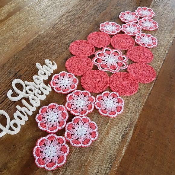 Caminho de Mesa em Crochê - Escolha Cores e Medidas
