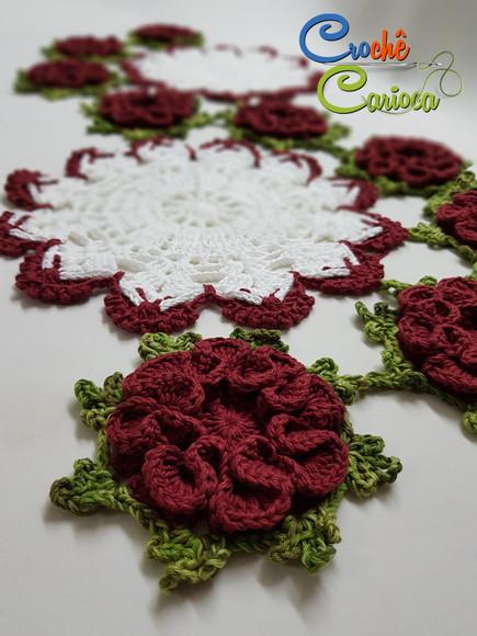 Caminho de Mesa em Crochê 3d Floral Escolha Cores!