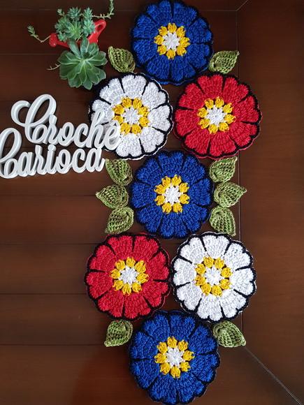 Caminho de Mesa em Crochê Russo Colorido Escolha Cores!