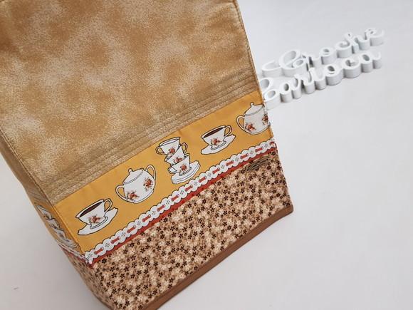 Capa Cafeteira Expresso Prima Latte Patchwork Estruturada