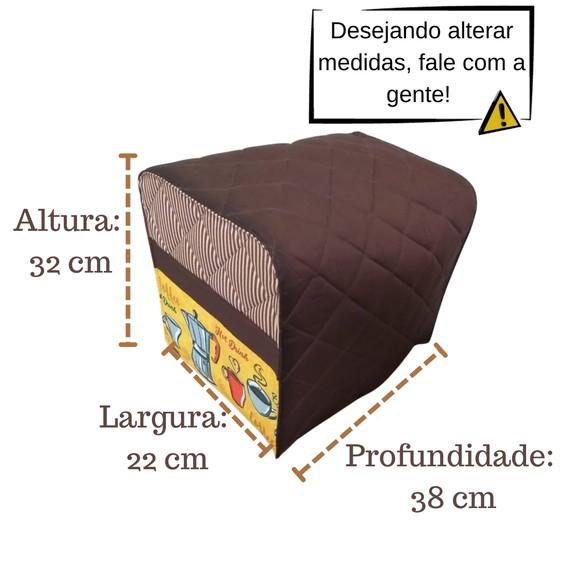 Capa Cafeteira Oster Prima Latte 32x38x22 ou Sob Medida