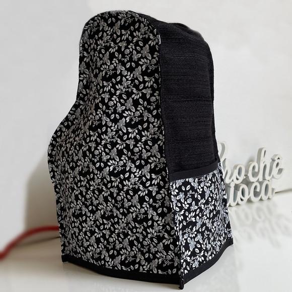 Capa para Dolce Gusto Mini Me Preto Ranhuras e Floral