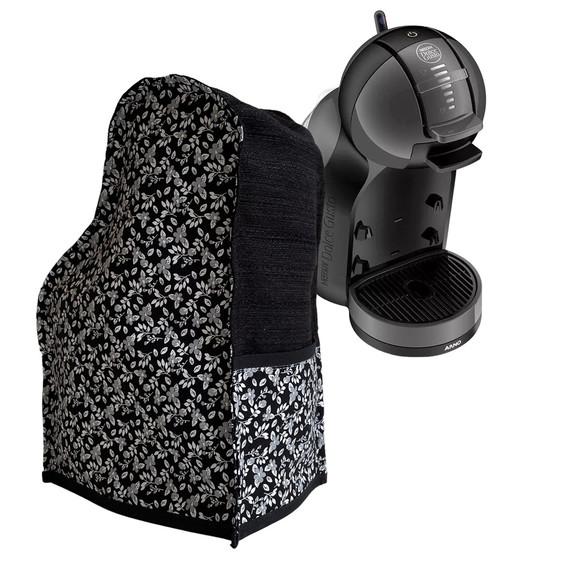 Capa para Dolce Gusto Mini Me Preto Ranhuras e Floral