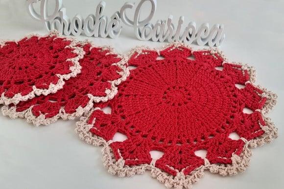 Centrinhos de Crochê 20 e 30 cm Escolha Cores 3 Peças