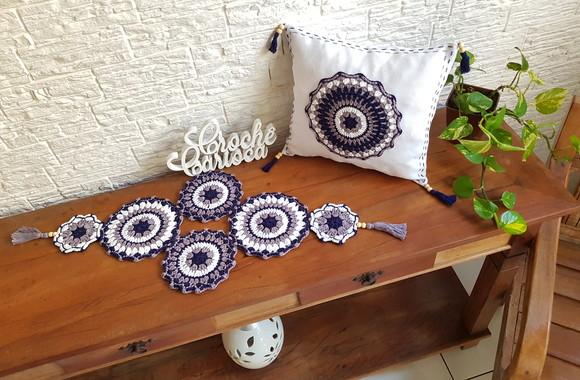 Centro de Mesa Zen Mandalas Crochê Exclusivo Escolha Cores