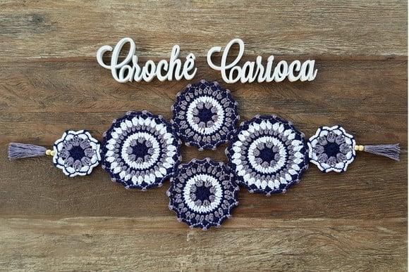 Centro de Mesa Zen Mandalas Crochê Exclusivo Escolha Cores
