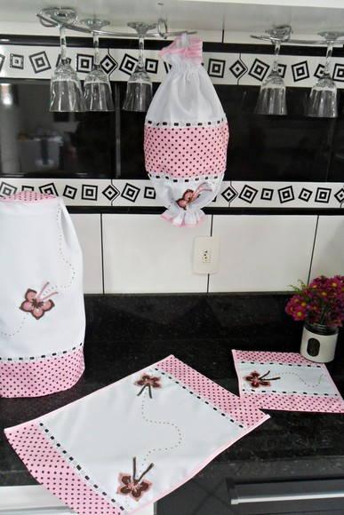 Conjunto Cozinha Borboletas: 5 PEÇAS