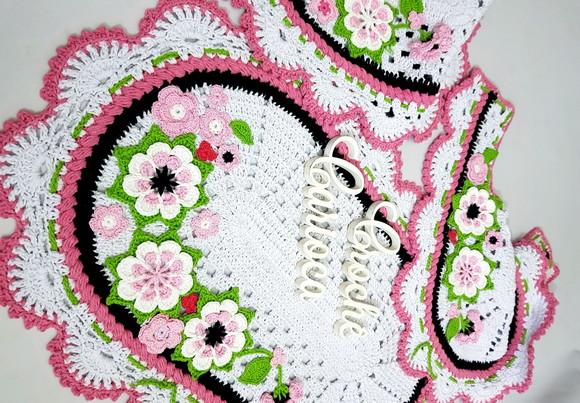 Conjunto de Banheiro Crochê Alto Padrão Escolha Cores